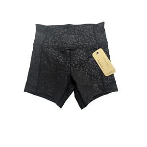 Nicole Miller Women’s Size Small Compression Bike Shorts W/ Pockets Floral Black